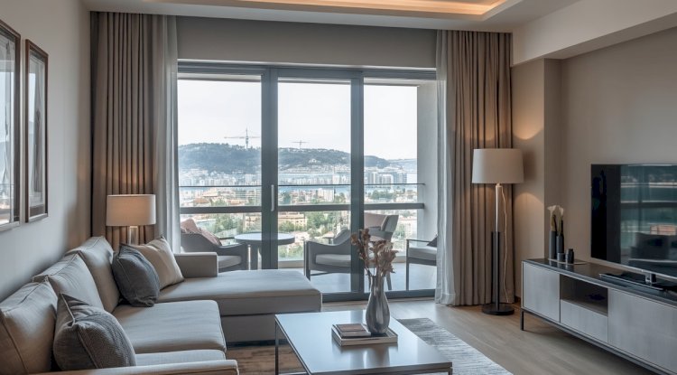 Boğaz manzaralı yüksek katta tam eşyalı kiralık 2+1 rezidans dairesi